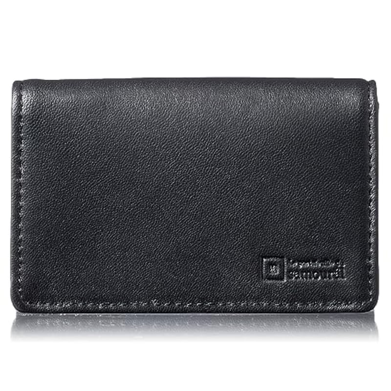 [￠Ｌｅ　ｐｏｒｔｅｆｅｕｉｌｌｅ　ｄｕ＼ｓａｍｏｕｒａｌ] 【 超軽量 僅か35g】 メンズ ラム革 シンプル な 軽くて薄い 名刺入 (Black)
