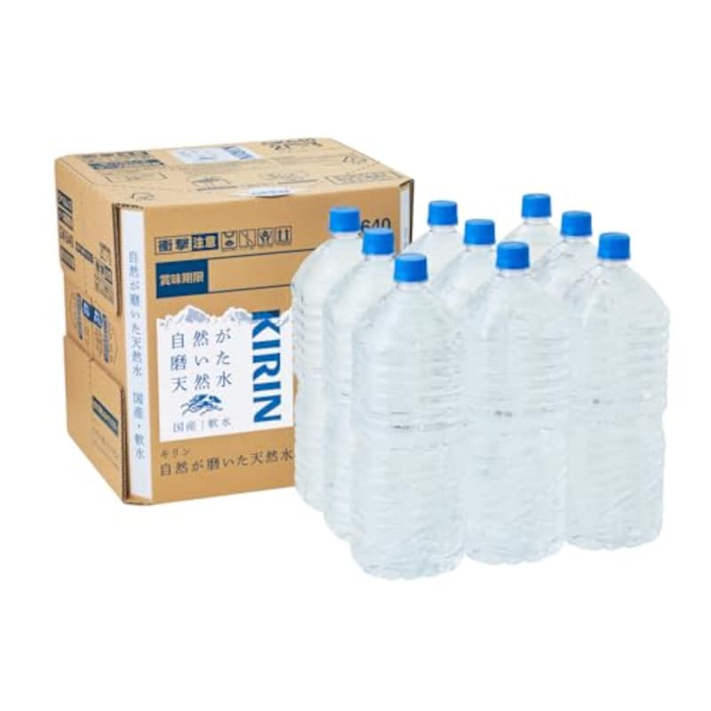 キリン,自然が磨いた天然水 ラベルレス 水 2リットル 9本