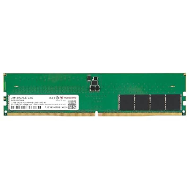 トランセンドジャパン テスクトップPC用メモリ PC5-38400(DDR5 4800) 32GB 1.1V 288pin U-DIMM 2Rx8 (2Gx8)x16 CL40 無期限保証 JM4800ALE-32G