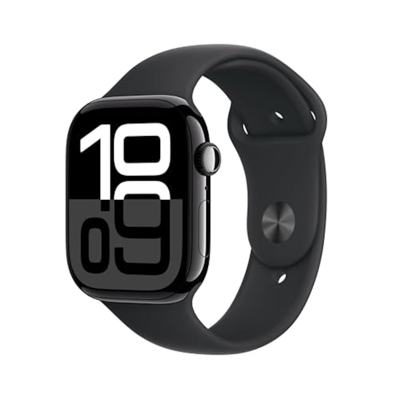 Apple Watch Series 10(GPSモデル)- 46mmジェットブラックアルミニウムケースとブラックスポーツバンド