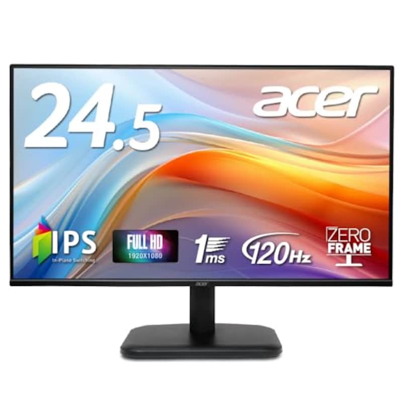 Acer モニター 24.5インチ フルHD 非光沢 IPS 120Hz 