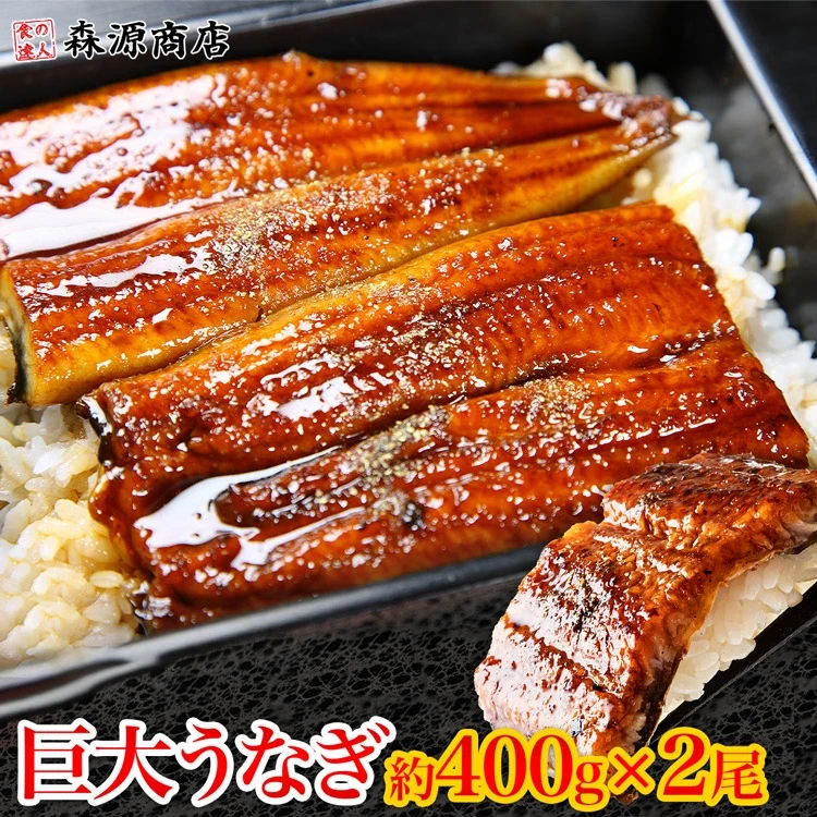 巨大 うなぎ 蒲焼 2尾 約400g前後 （計約800g）