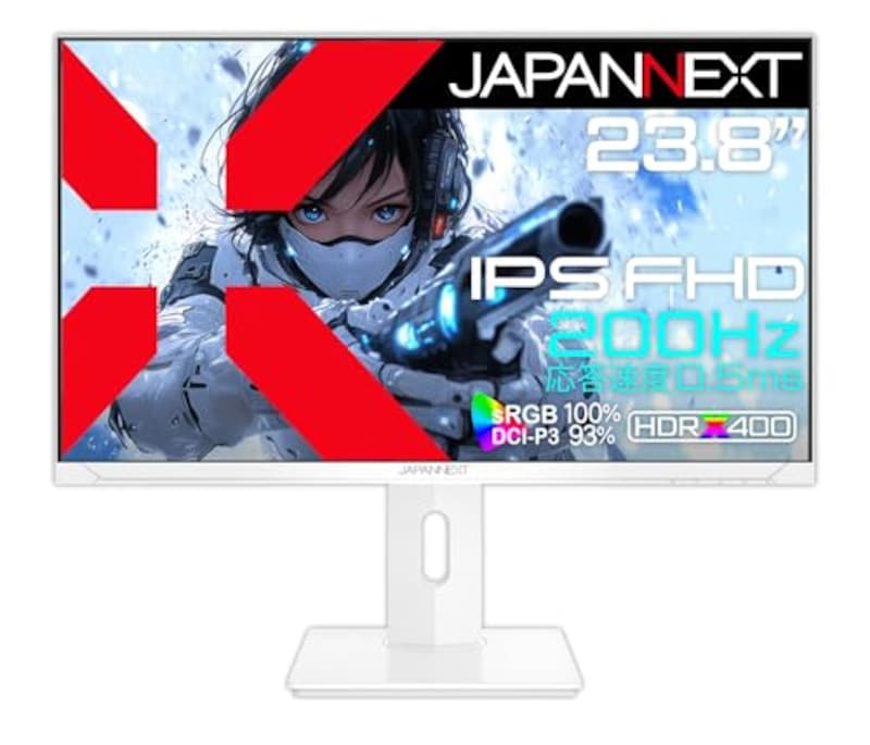 JAPANNEXT,23.8インチ IPSパネル搭載 フルHD(1920x1080)