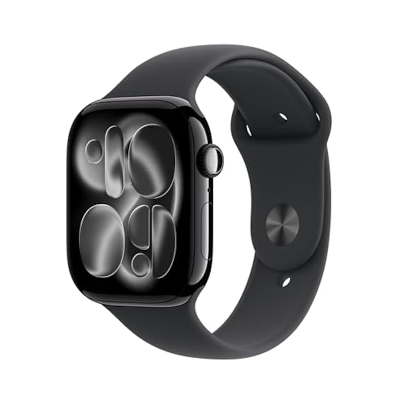 Apple Watch Series 11(GPSモデル)- 46mmジェットブラックアルミニウムケースとブラックスポーツバンド - M/L
