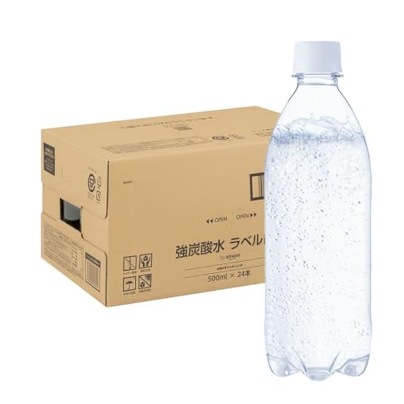 by Amazon 炭酸水 ラベルレス 500ml ×24本 強炭酸水 ペットボトル 500ミリリットル