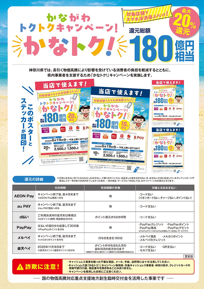 「かながわトクトクキャンペーン！」チラシ（裏面）