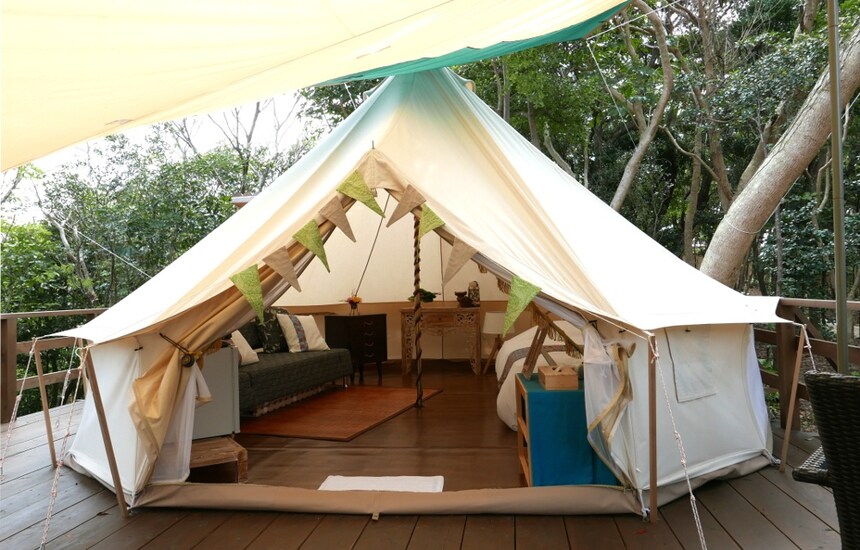 Get Your 'Glamp' On at an Okinawa Beach Resort