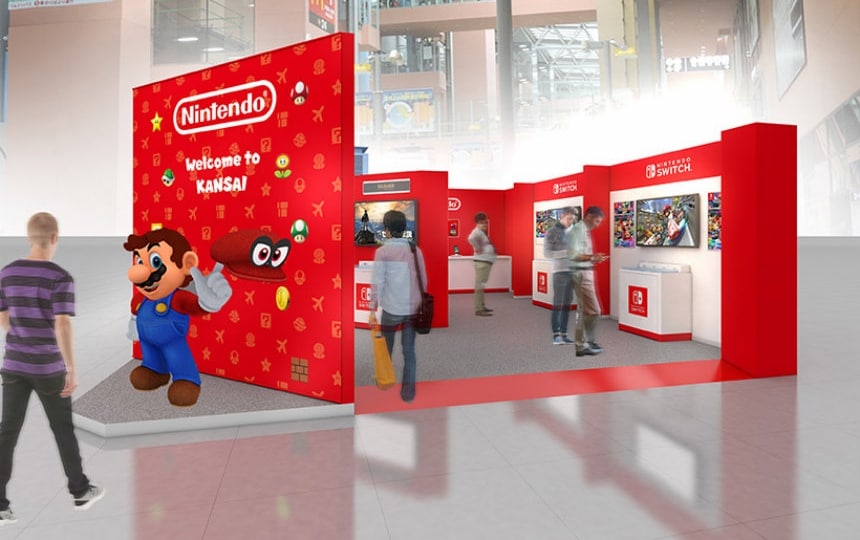 Kill Time Gaming With Mario at Kansai Airport