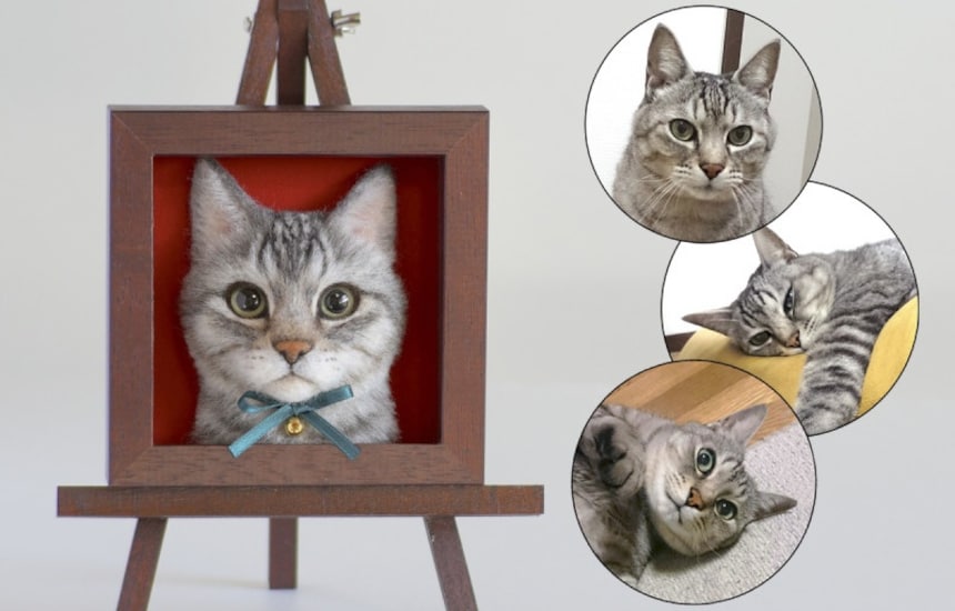 Wakuneco Makes Heart-'felt' Portraits of Cats