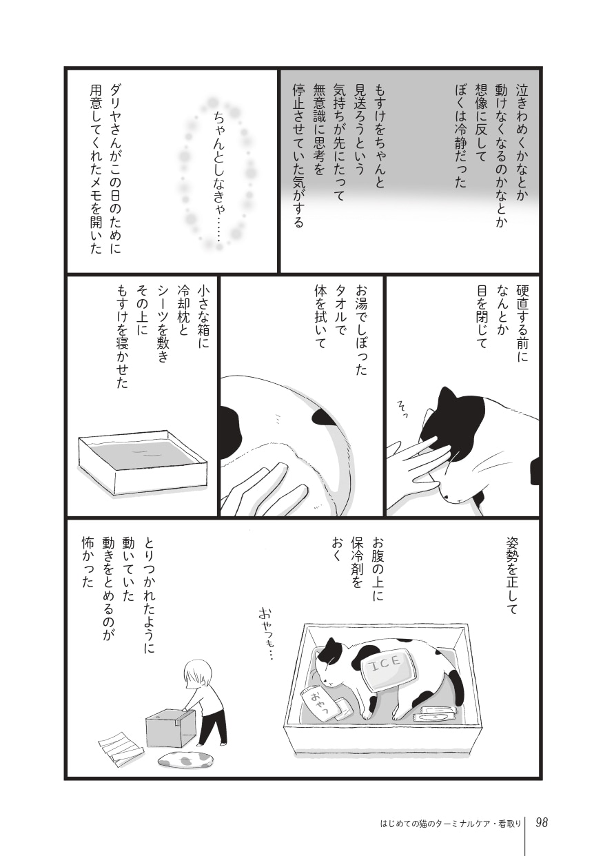 画像出典：『まんがで読む はじめての猫のターミナルケア・看取り』（猫びより編集部、粟田佳織・著、ななおん・まんが／日東書院本社）