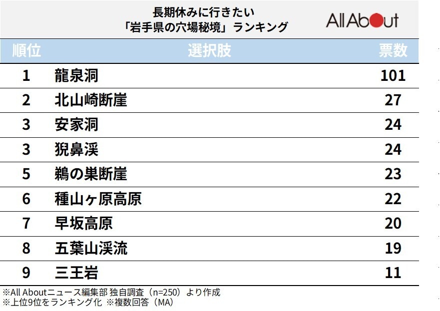 長期休みに行きたい「岩手県の穴場秘境」ランキング