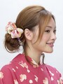 ミディアム浴衣・ゴムだけで簡単サイドシニヨンヘア