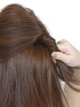 後頭部で毛束をまとめて1～2回ねじる