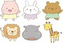 動物のかわいい無料イラスト・素材集／白黒・カラー