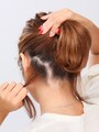 最初に後れ毛の量をきめましょう