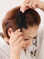 ポンパドールを崩さないように留める