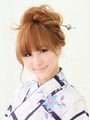 カチューシャ風両サイド編み込み・セミロング
