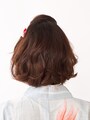 ショートボブ浴衣・可憐な 変形ポンパドールアレンジ