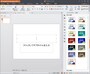 Presentationのワークウィンドウです。スライドのれレイアウトや配色を選択したり、アニメーションの設定らも利用できます