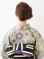 ロング浴衣・初心者も作りやすい三つ編みお団子ヘア