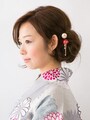 ロング浴衣・後ろ姿で個性を出す大人のシニヨンヘア