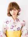ボブ浴衣・ガーリーな耳かけヘアアレンジ