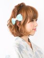 ボブ浴衣・ねじってサイドに留める変形ポンパドール