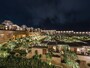 客室ベランダからの夜景。ライトアップが美しい