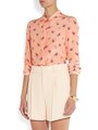 Miu Miu／Printed silk crepe de chine shirt