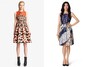 左から、Thakoon／Floral Print Full Skirt Dress Orange White Green、Oscar de la Renta／SLEEVELESS SCOOP NECK DRESS WITH FULL SKIRT
