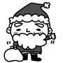 サンタ　クリスマス　イラスト　白黒　かわいい