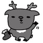 トナカイ　クリスマス　イラスト　白黒　かわいい