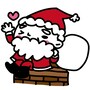 煙突とサンタ　クリスマス　イラスト　カラー　かわいい