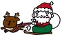 トナカイとサンタ　クリスマス　イラスト　カラー　かわいい