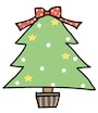 ツリー　クリスマス　イラスト　カラー　かわいい