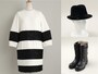 muller of yoshiokubo(ミュラーオブヨシオクボ) ウール刺繍 ボーダー切替 ワンピース（13AW）、Super Duper(スーパードゥパー) ファー フェルト 中折れ ショート ハット ブラック（13AW）、MARC JACOBS(マークジェイコブス) キルティング レザー エンジニア ブーツ（13AW）
