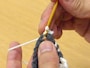 指定の目を拾い、細編み