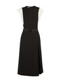 Miu Miu／Velvet-trimmed belted wool dress