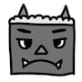 鬼　お面　節分　イラスト　白黒　かわいい