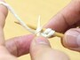 表目を2目編んだところ