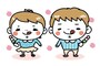 【カラー】花より団子の子どもたちです。