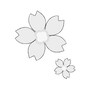 卒業　イラスト　桜の花　白黒　かわいい