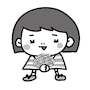 女の子　父の日　イラスト　白黒　かわいい