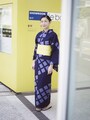 2014年awaiオリジナル浴衣と半幅帯の浴衣コーディネート（前身） 浴衣：70,000円(税別/仕立込)　長尺半幅帯：23,000円(税別/仕立済)