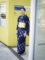 2014年awaiオリジナル浴衣と半幅帯の浴衣コーディネート（前身） 浴衣：70,000円(税別/仕立込)　長尺半幅帯：23,000円(税別/仕立済)