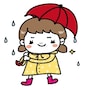 女の子　梅雨　イラスト　カラー　かわいい