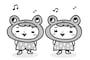 子ども　梅雨　イラスト　白黒　かわいい