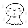 てるてる坊主　梅雨　イラスト　白黒　かわいい