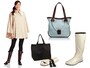cocca 婦人レインコート 無地×プリントトリミング トレンチポンチョ／MOONBAT(ムーンバット) ／Linen Canvas PVC Coating Double handle tote／carnet(カルネ）／バッグ付き折りたたみレインブーツ／長靴騎士団／Amazon.co.jp