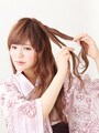 トップから編み込みを作る